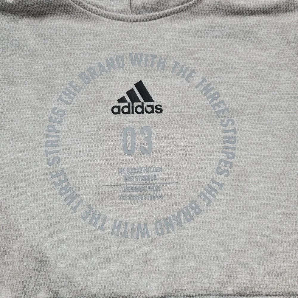 Adidas Hoodie‎ Mens Small Gray Excellent Athletic Graphic Pullover Sweatshirt